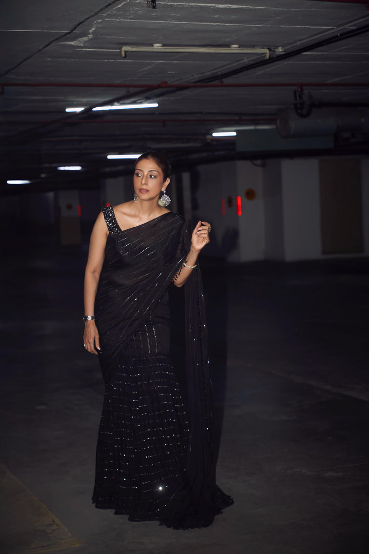 Tabu in Sky Pre Drape Saree
