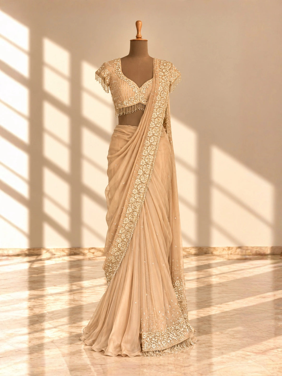 Sunehri Pre-Draped Saree