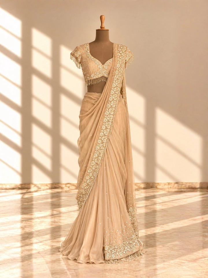 Sunehri Pre-Draped Saree