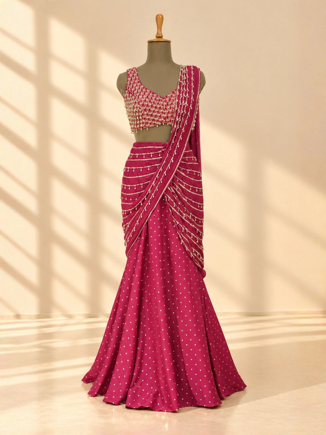 Kashish Saree in Rani Pink