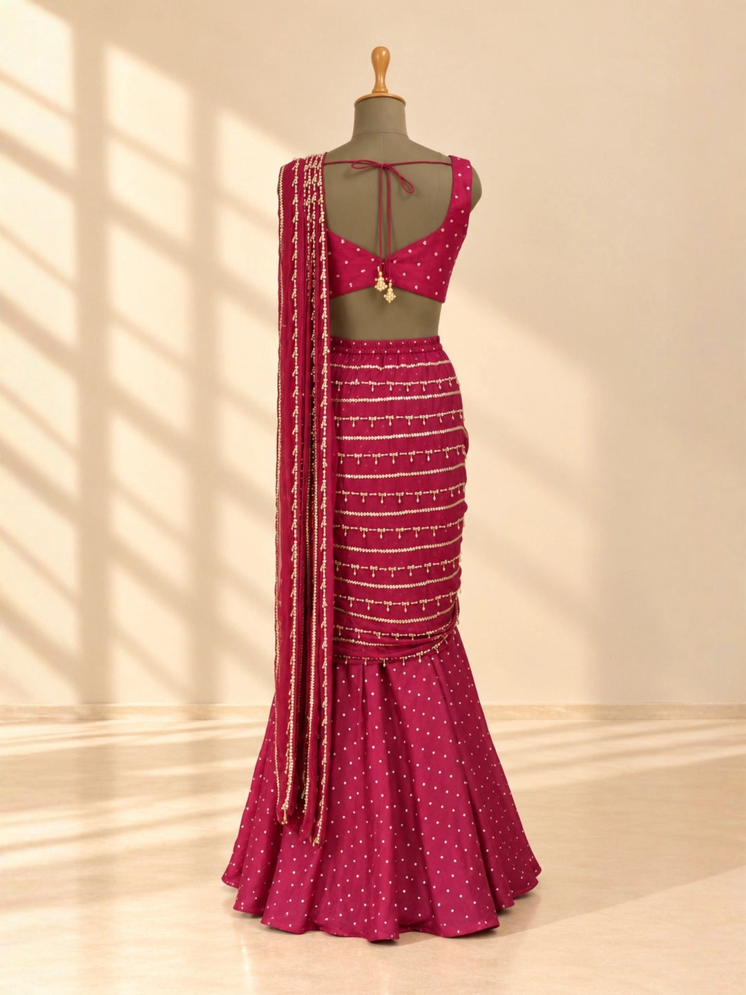 Kashish Saree in Rani Pink