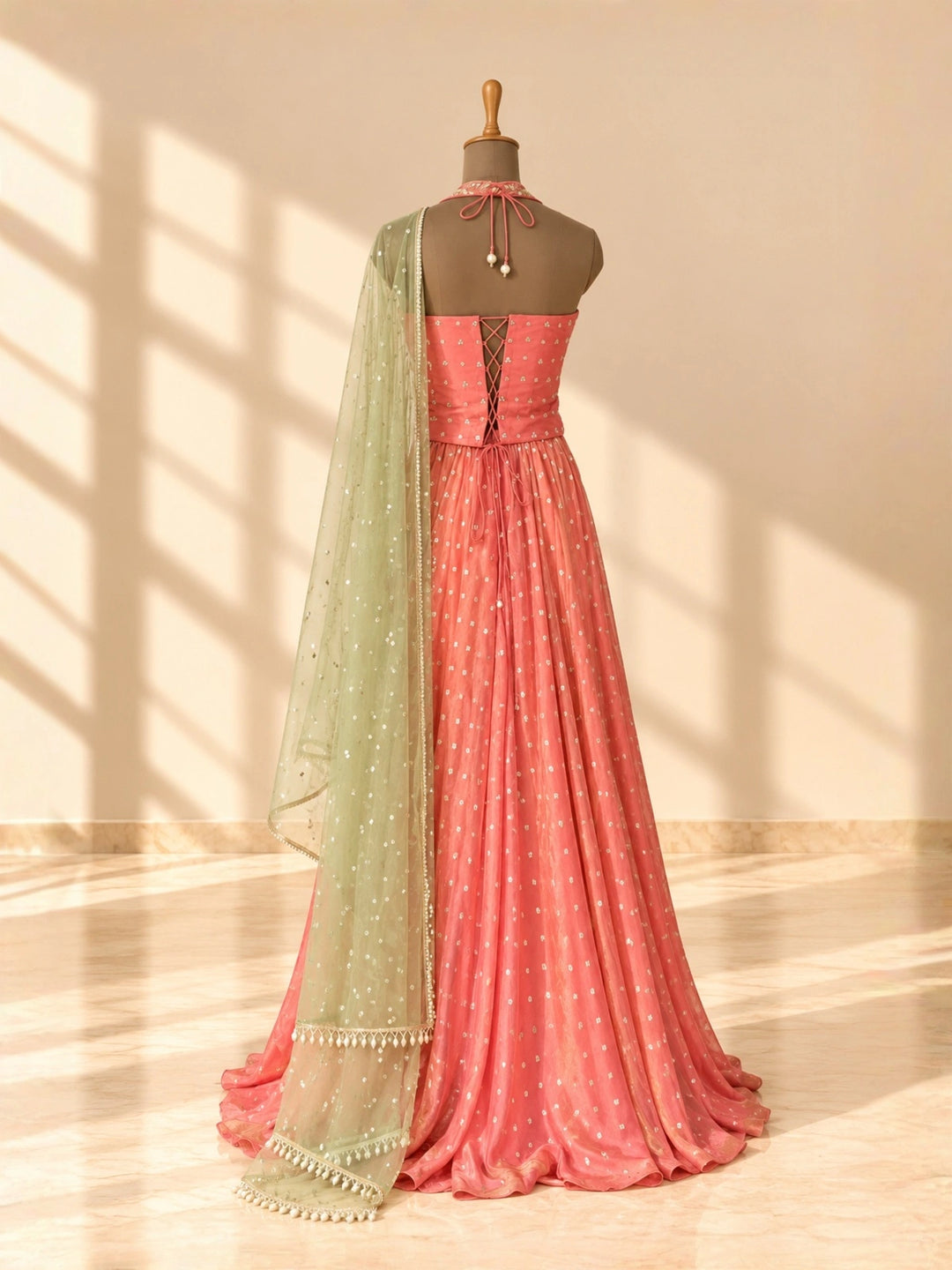 RIZ WITH TISSUE PANTS - Coral