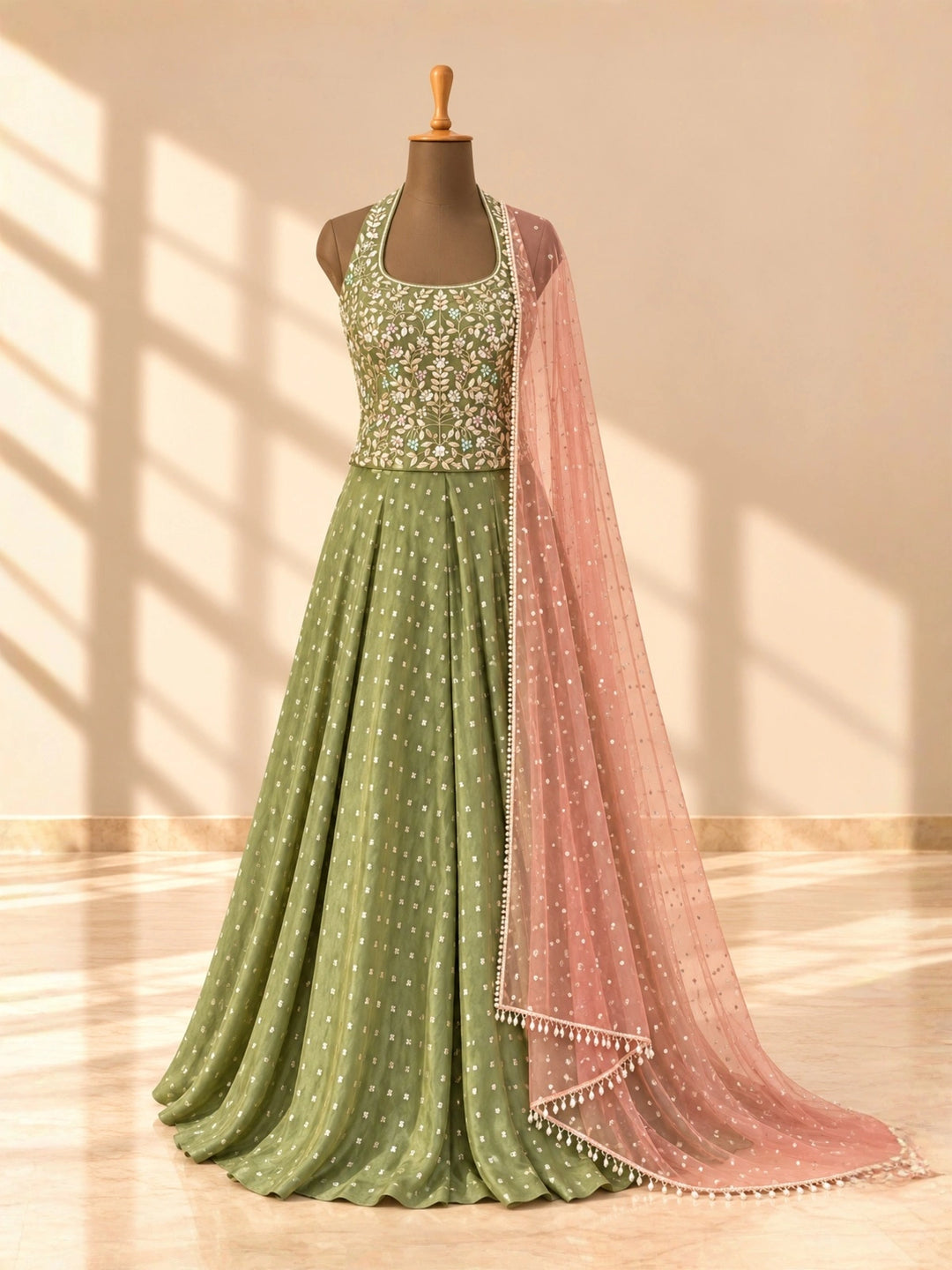 RIZ WITH TISSUE PANTS - Green