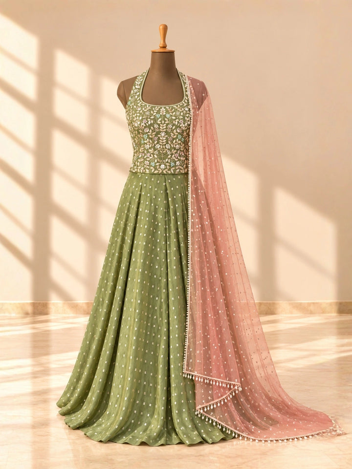 RIZ WITH TISSUE PANTS - Green