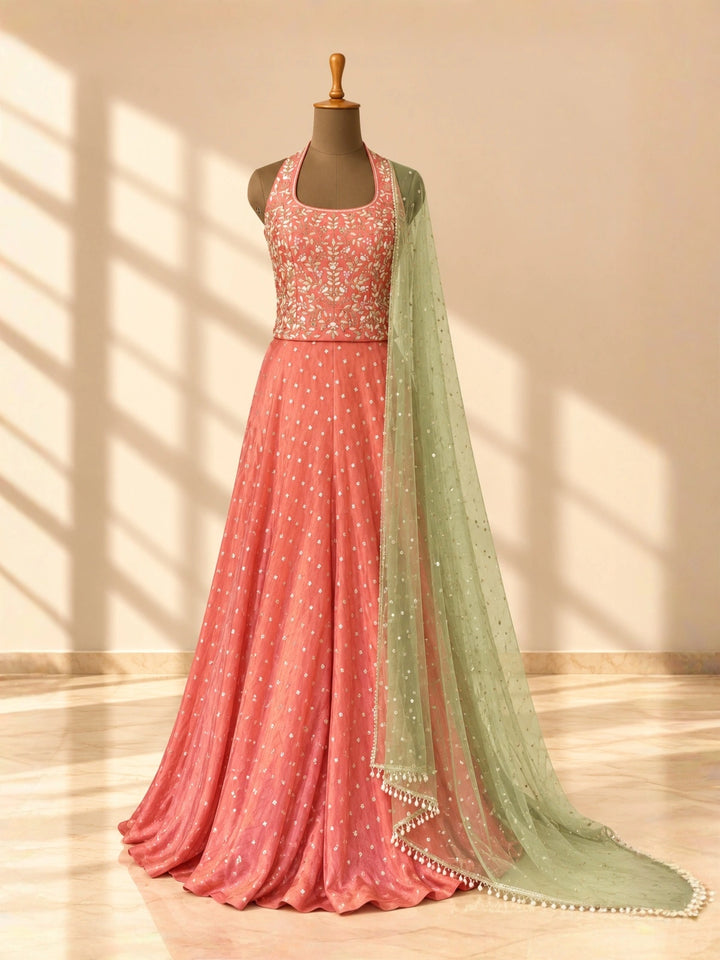 RIZ WITH TISSUE PANTS - Coral