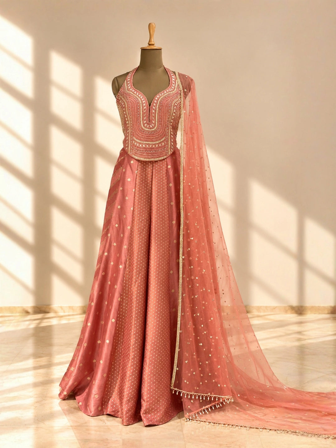 Jugnu With Jamewar Palazzo