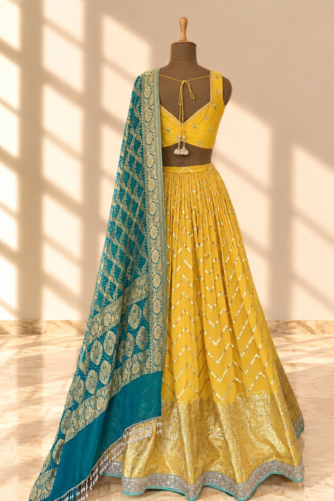 Yellow Rumi Lehenga