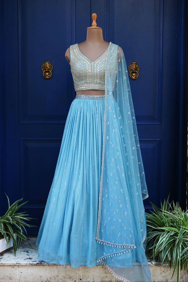 Powder blue Emma rushing skirt