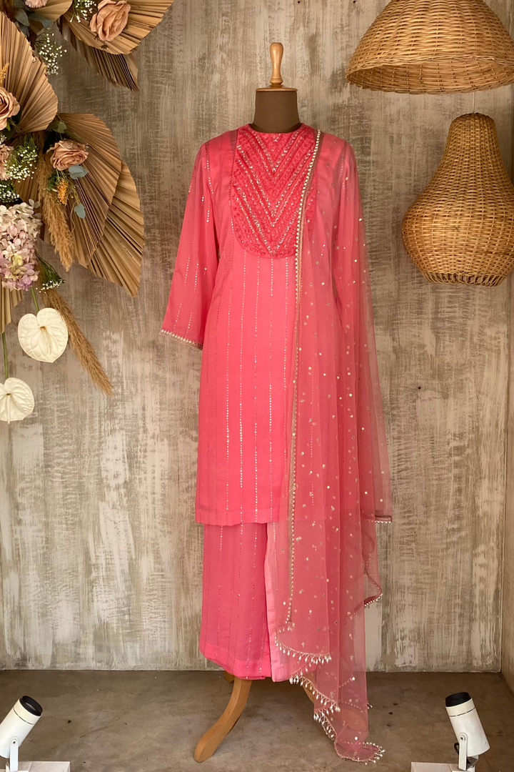 Pink Yoke Kurta Set