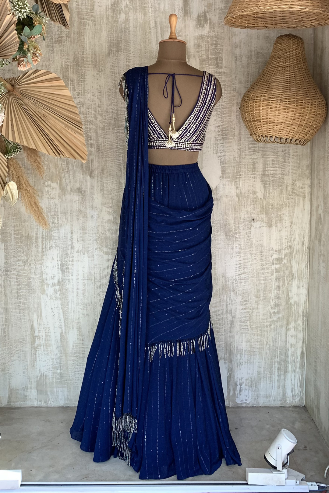 Deep Blue Gusset Chhaya Saree