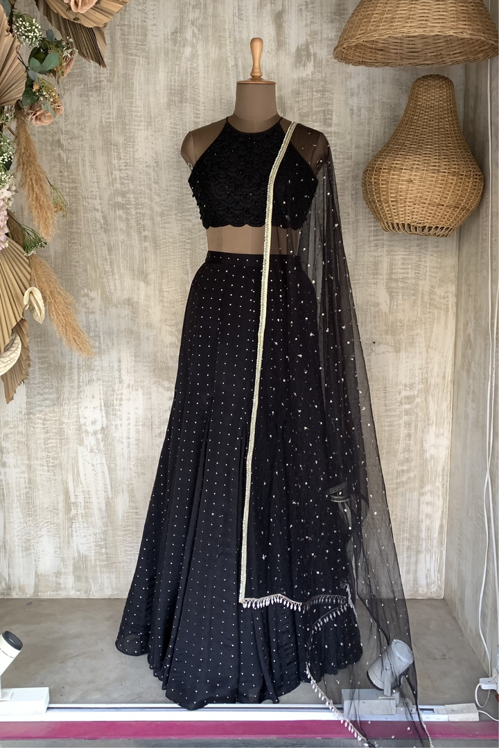 Black Medusa gusset skirt