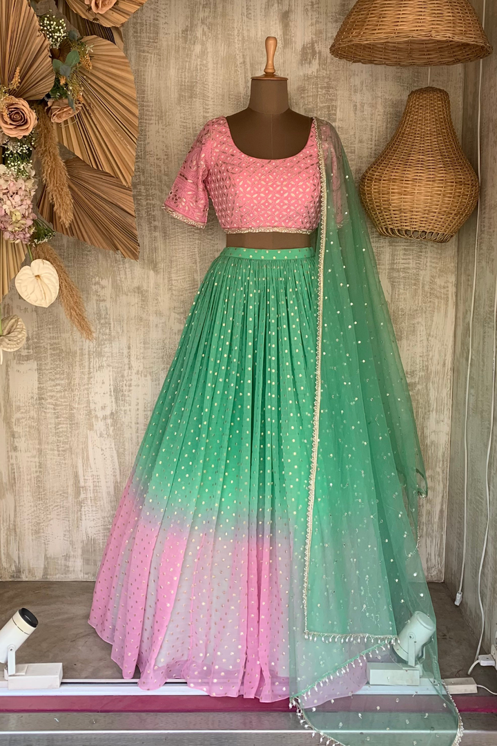 SHADED LUCKNOWI RUSHING SET