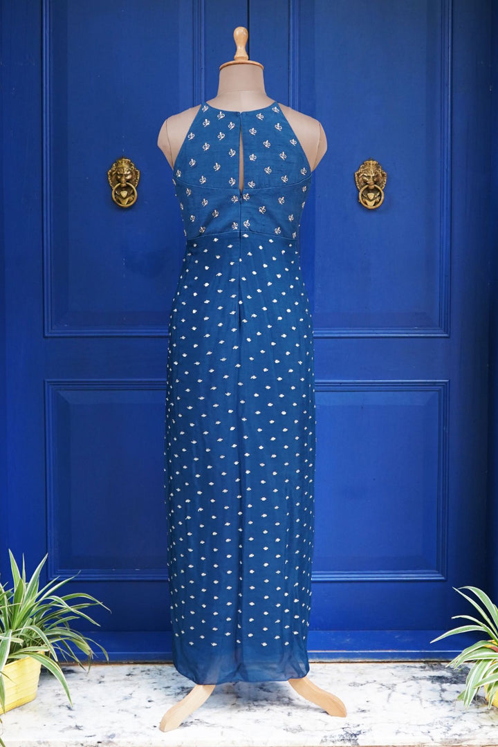 Blue Mehek cascade dress
