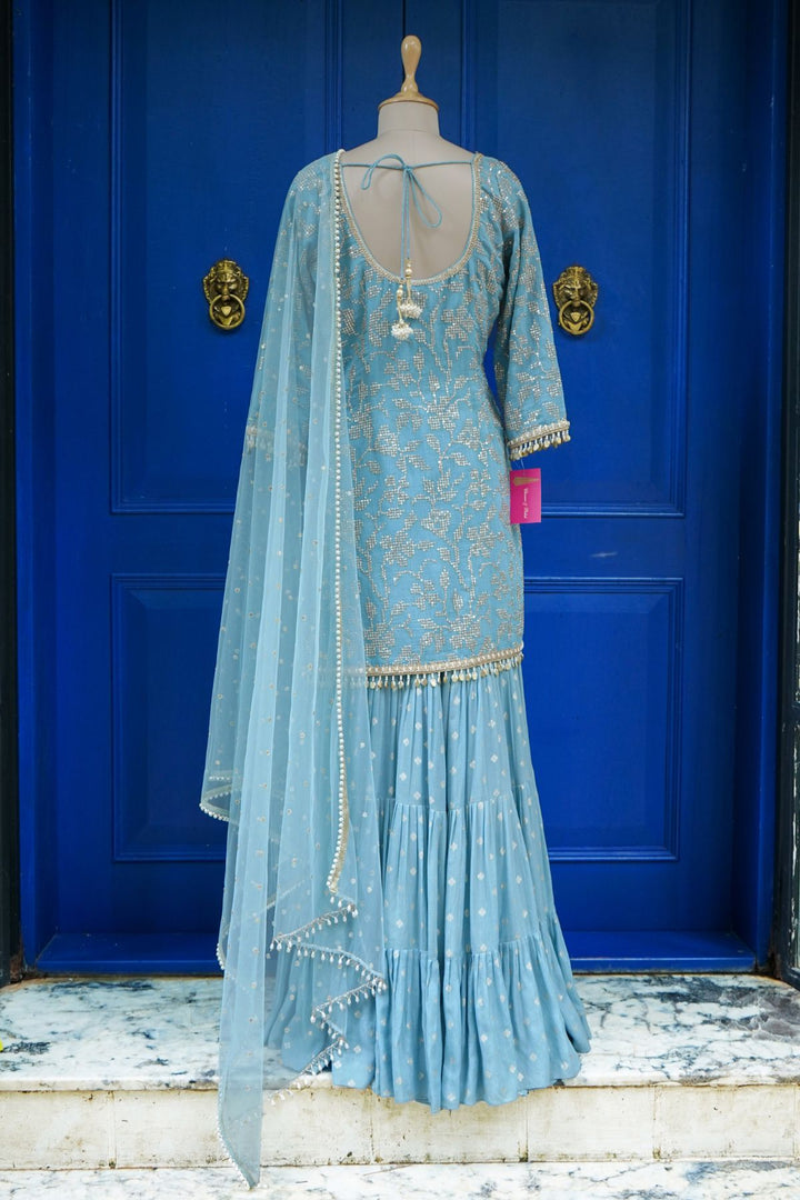 Blue Fiza kurta sharara
