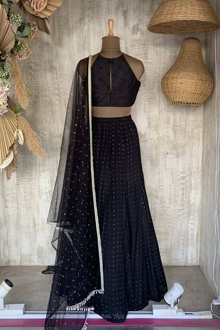 Black Medusa gusset skirt