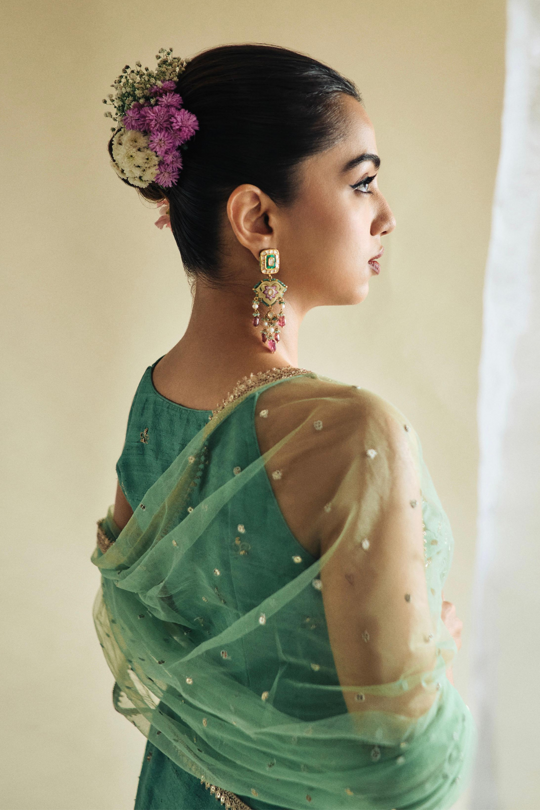 Ahsaas Channa in Green Mehek Palazzo