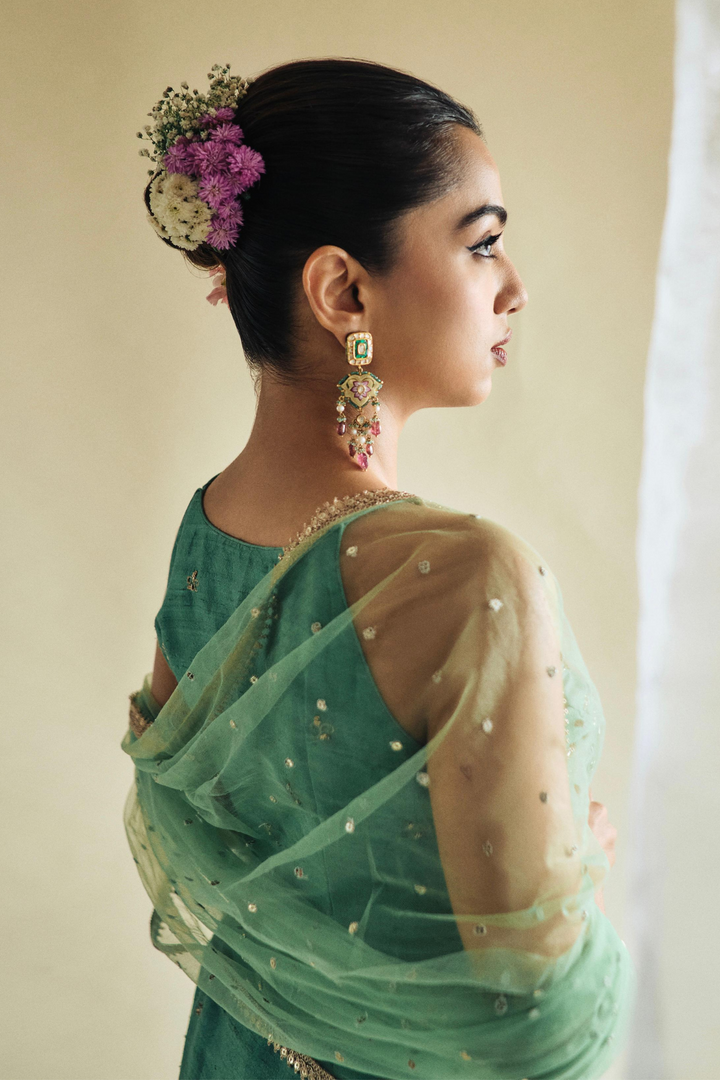 Ahsaas Channa in Green Mehek Palazzo