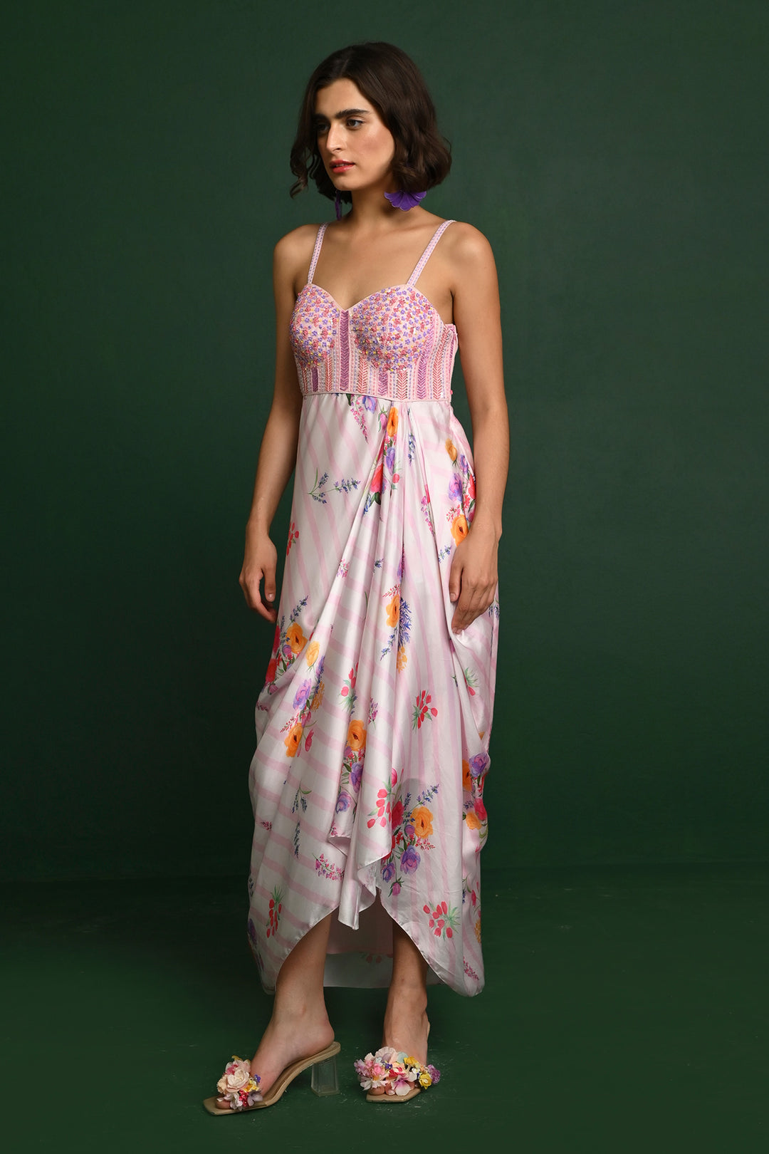 Amelia Satin Drape Dress
