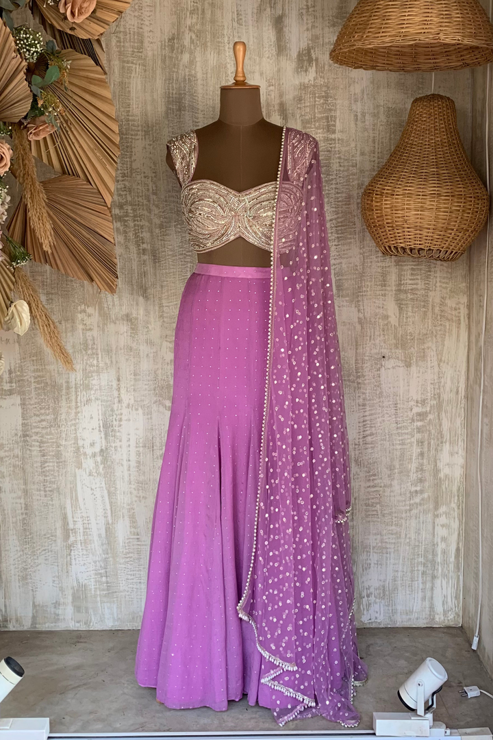 LAVENDER GUSSET SKIRT SET