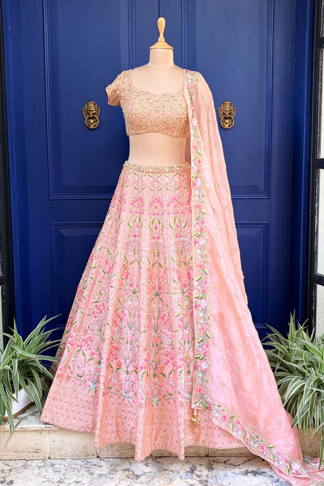 Peach Iris lehenga