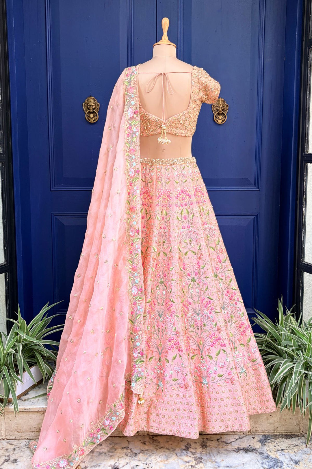 Peach Iris lehenga
