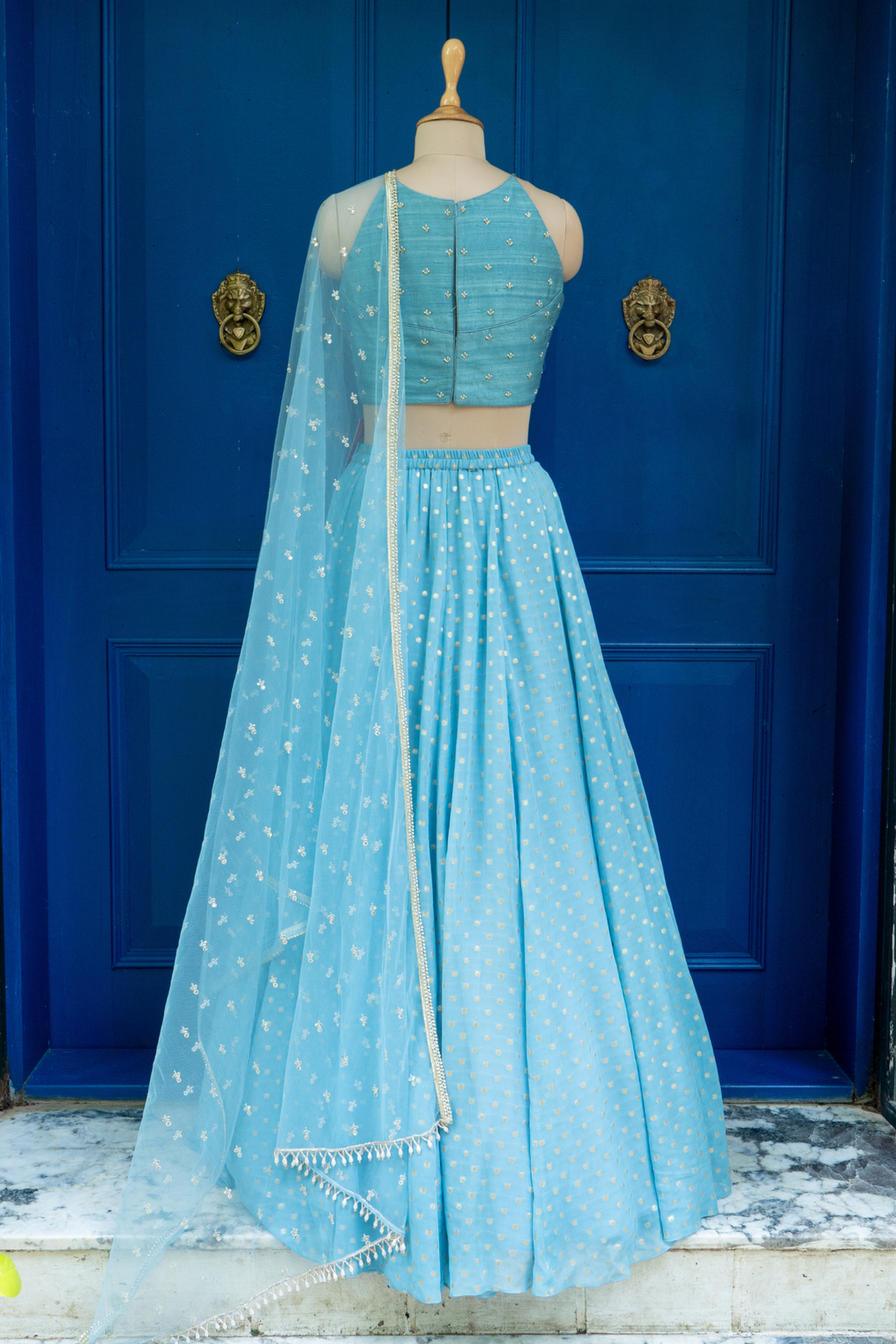 Blue Suhana Rushing Skirt