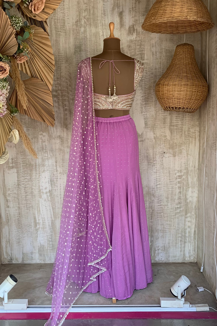LAVENDER GUSSET SKIRT SET