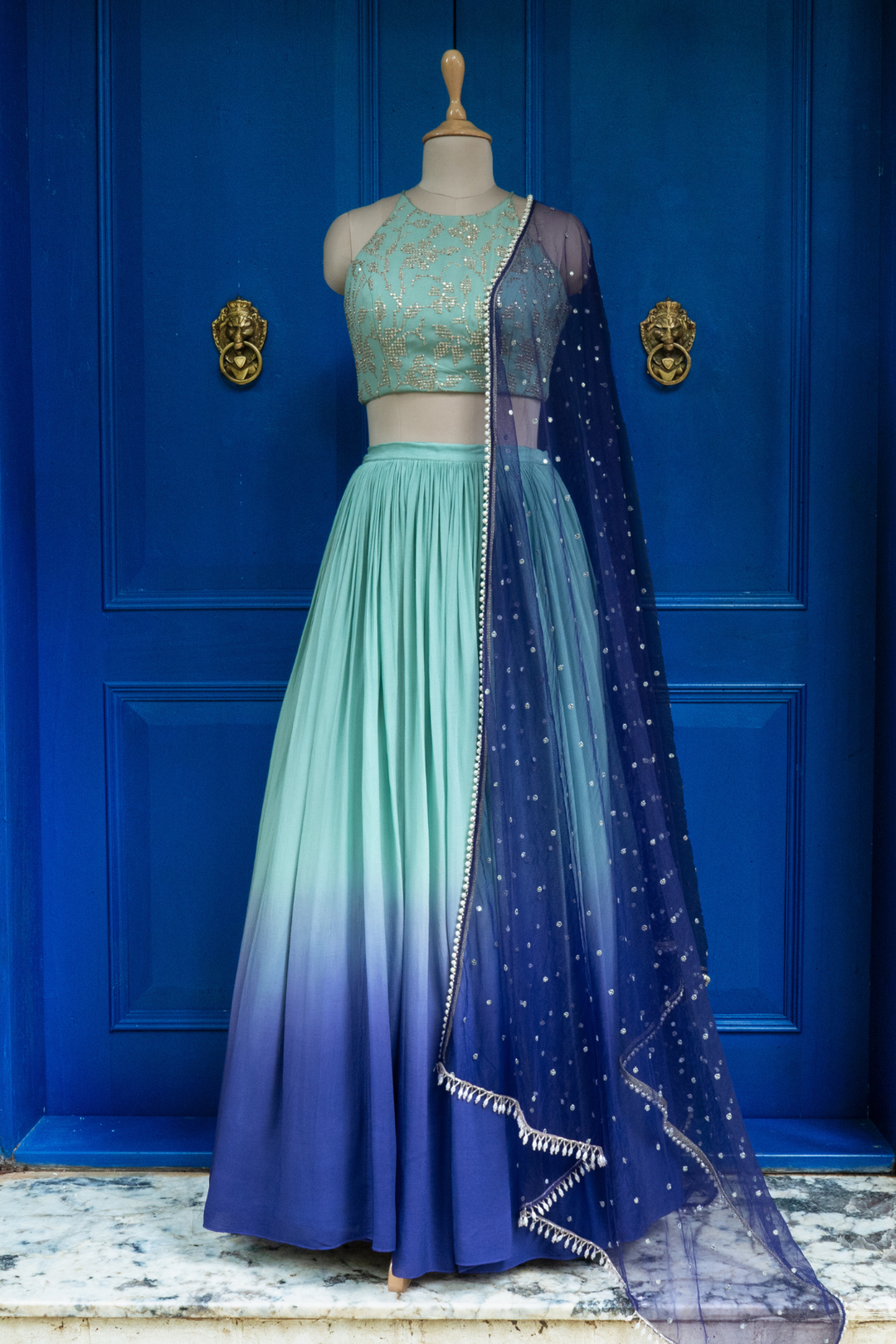 Purple and blue ombre rushing skirt
