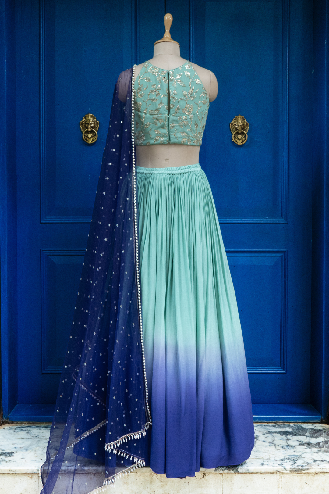 Purple and blue ombre rushing skirt