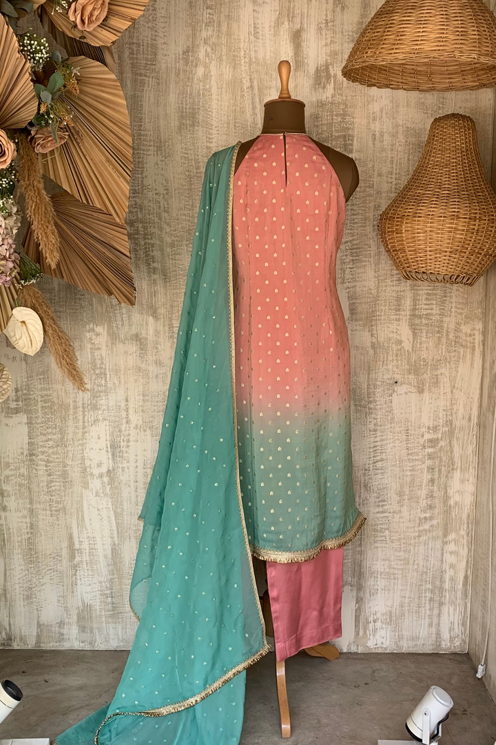Pink to Green Ombre Kurta