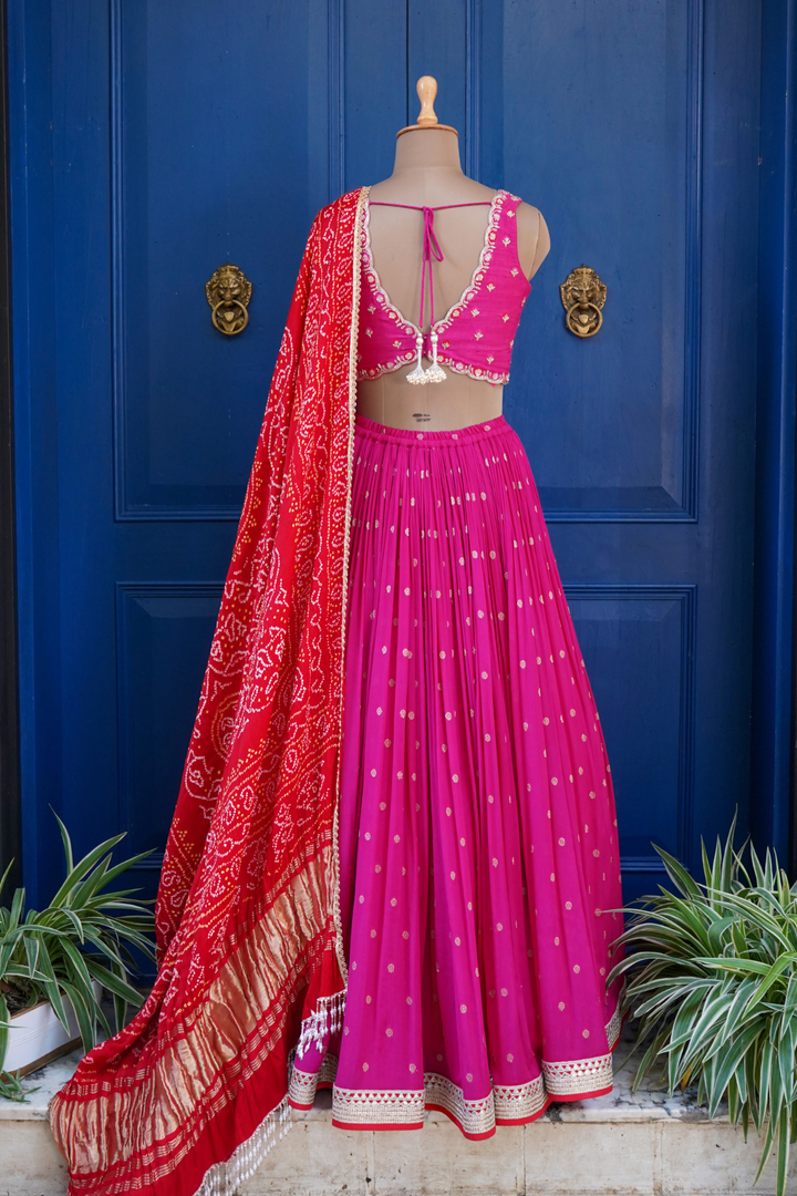 Mala jamewar lehenga skirt