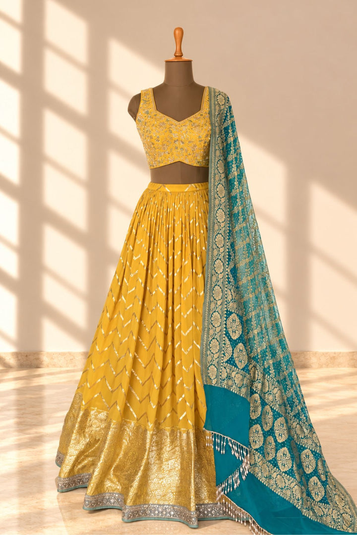 Yellow Rumi Lehenga