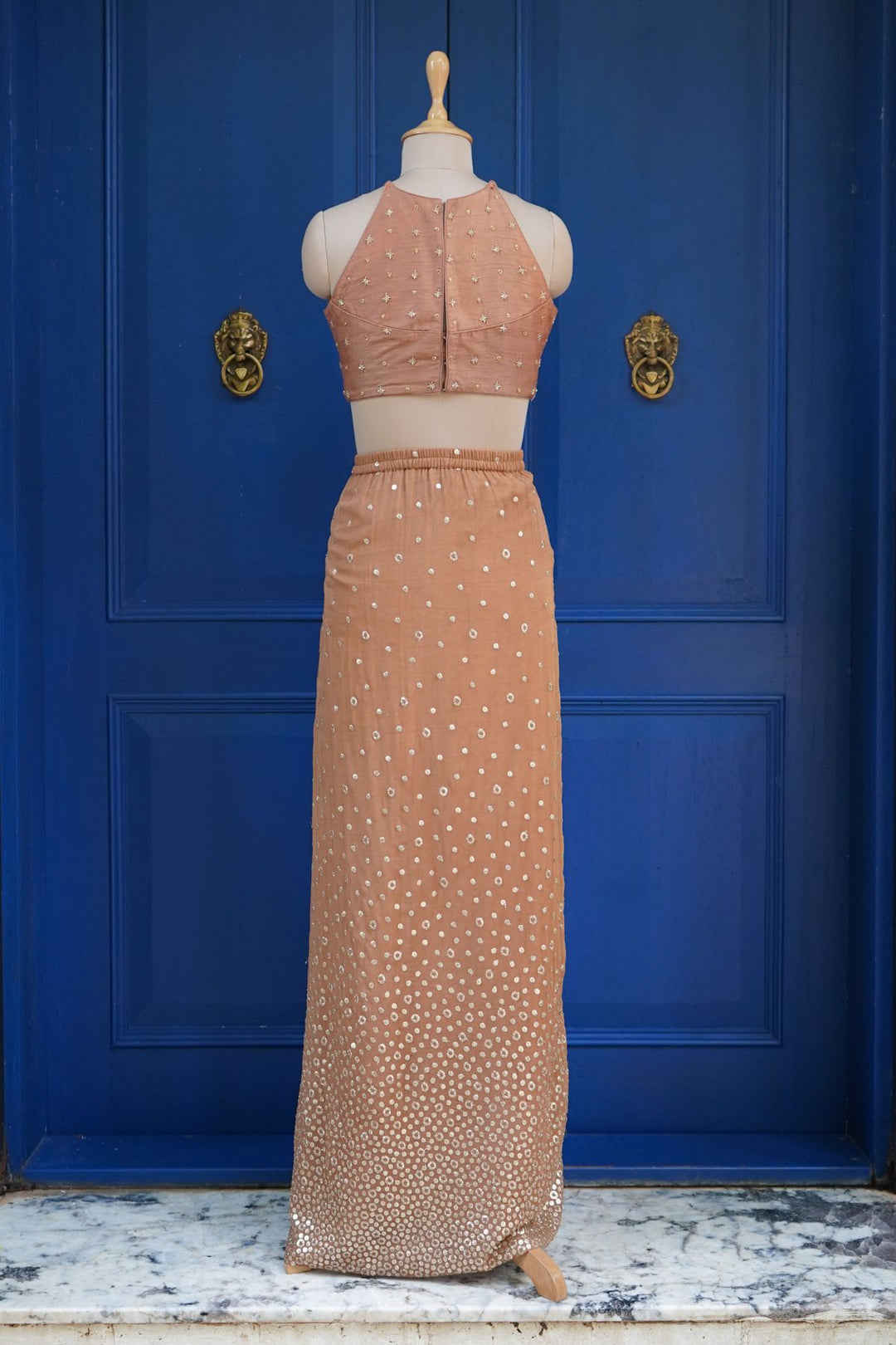 Brown Noor drape skirt