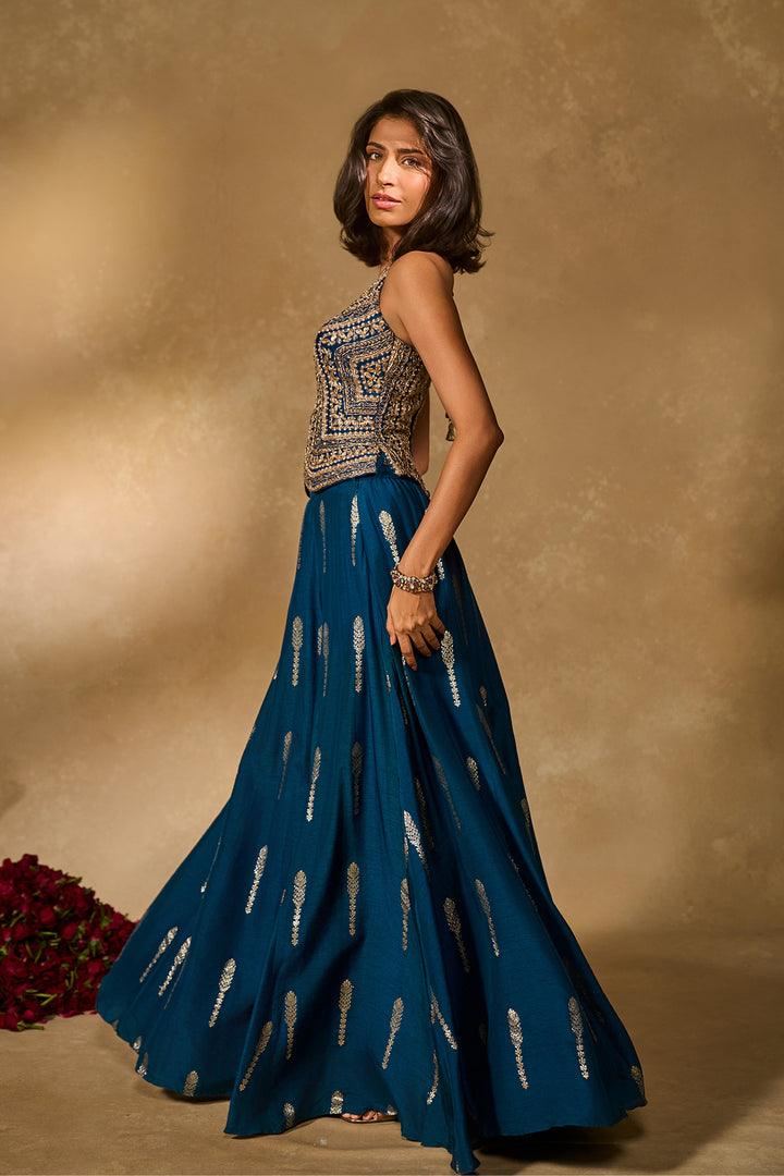 AMAL LEHENGA IN BLUE