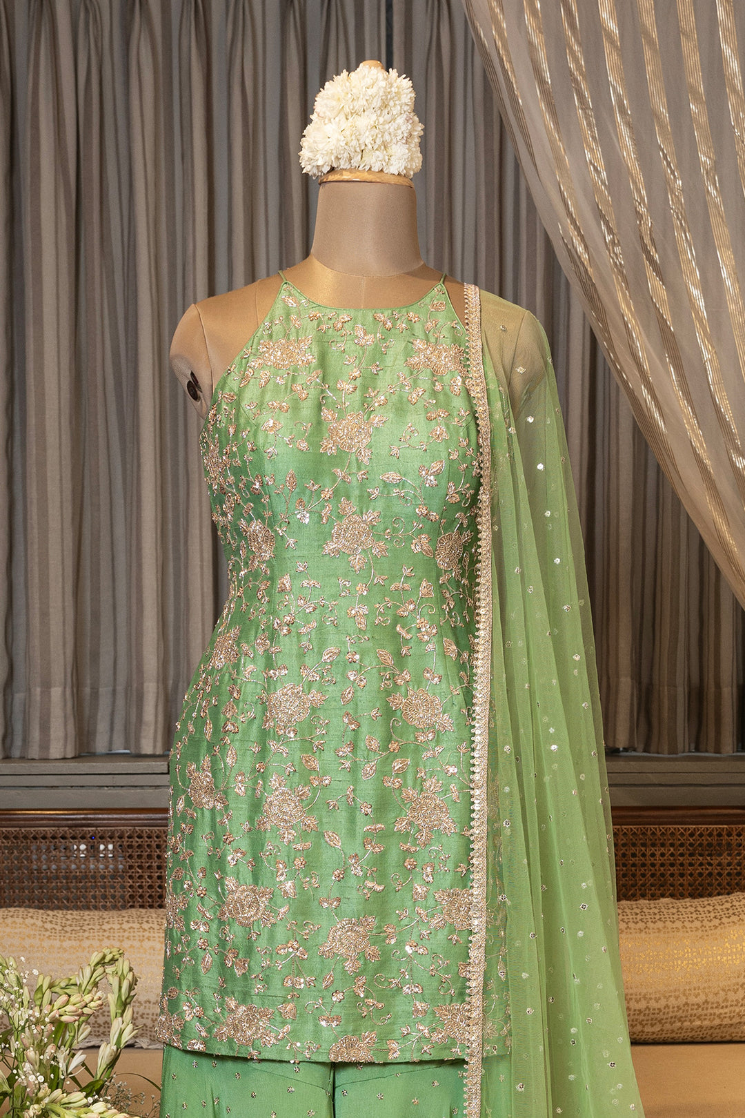 GREEN MEHEK PALLAZO