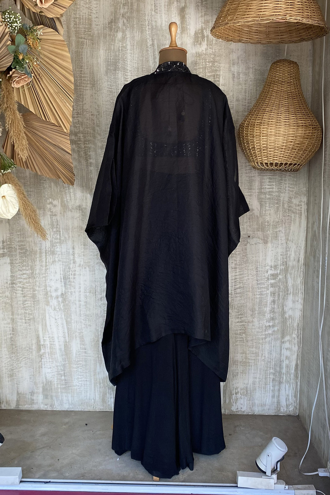 Black June Organza Cape Pant Set