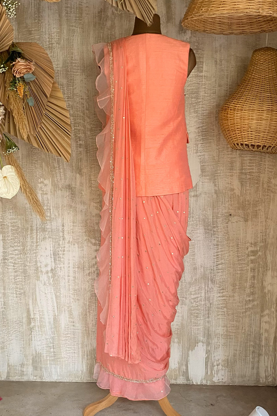 Peach Sachi 
Jacket Saree