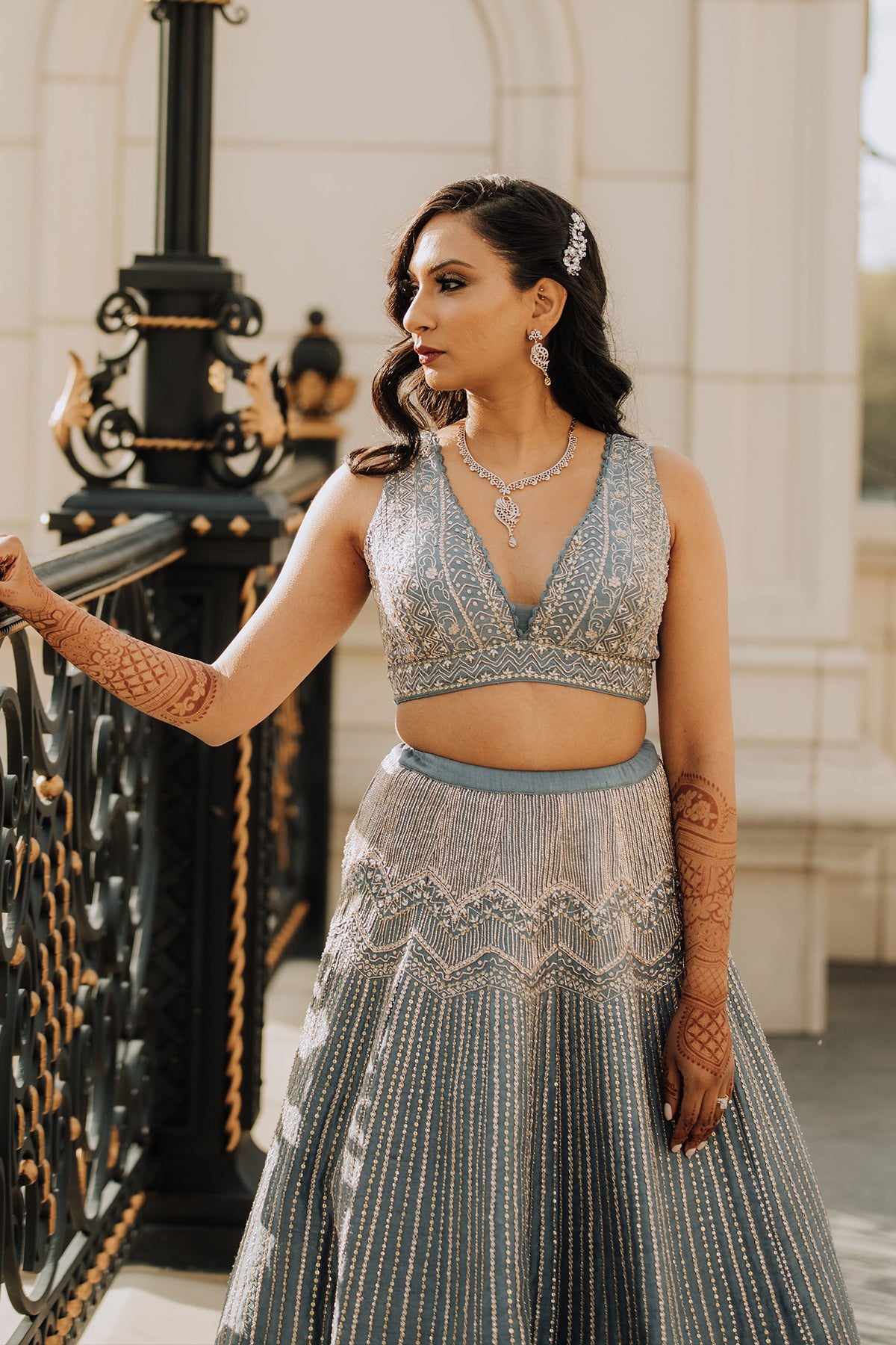 blue lehenga