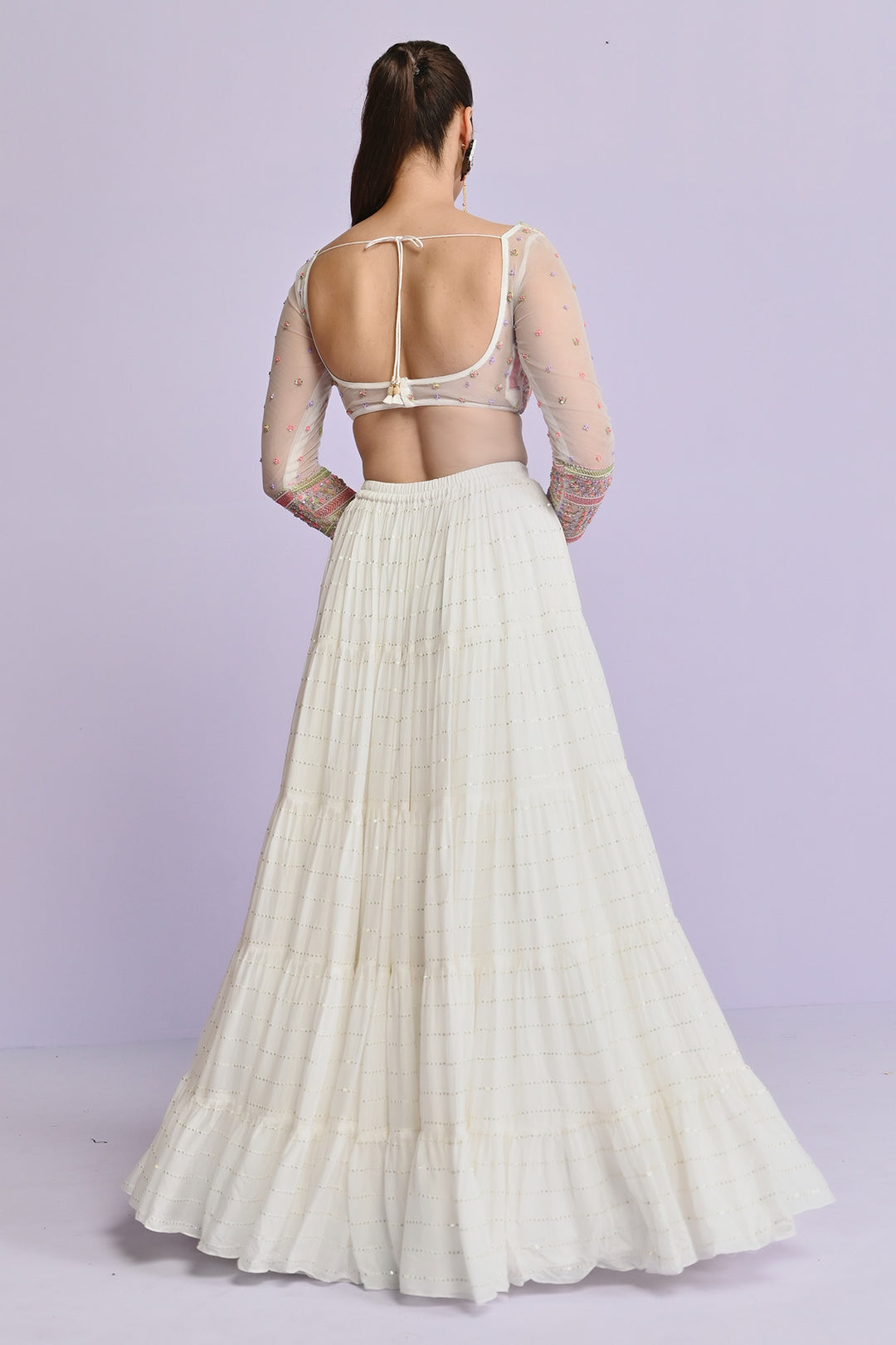 Ivory Sequin Frill