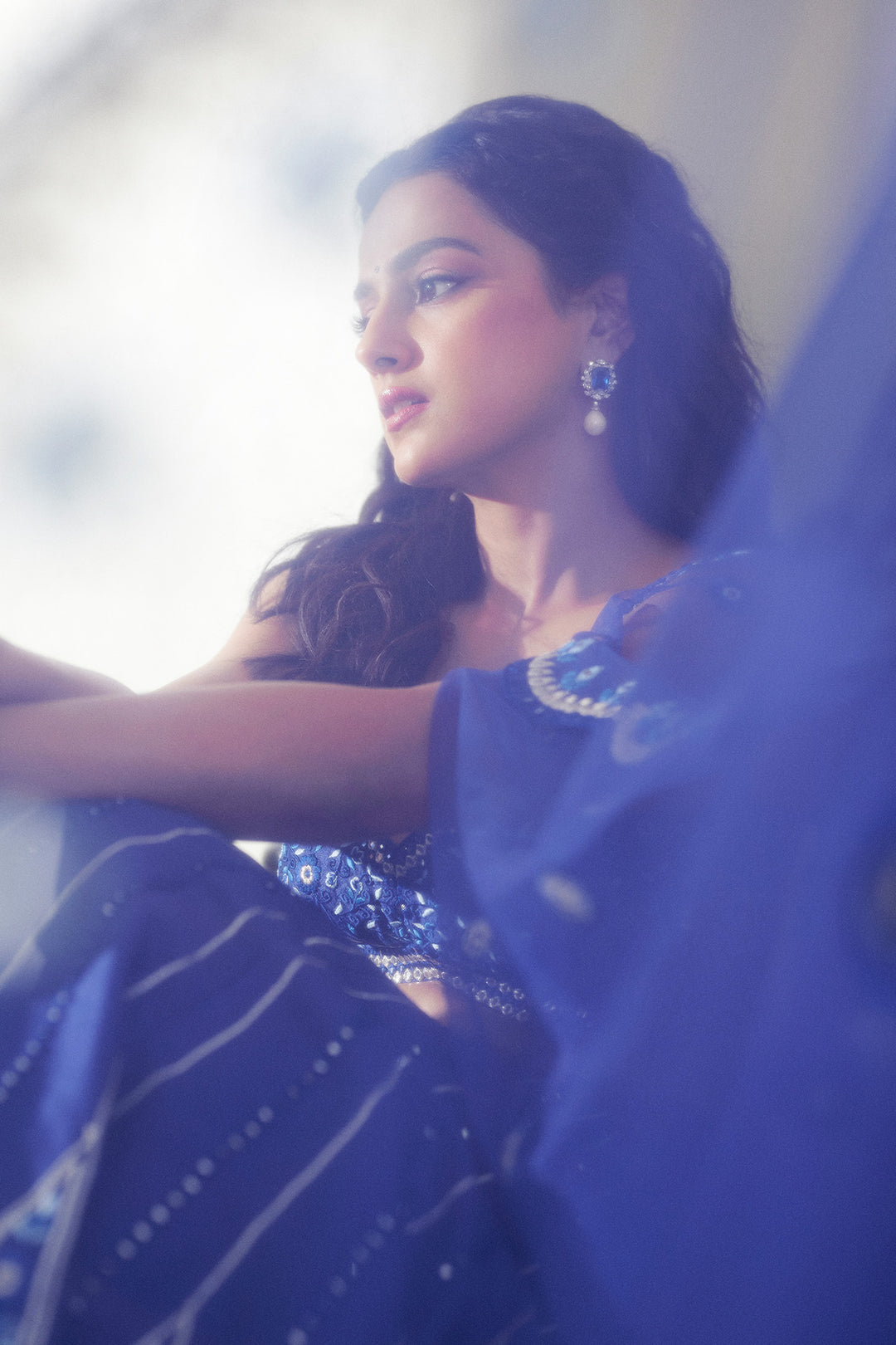 Shraddha Srinath In Blue Sunflower Skirt