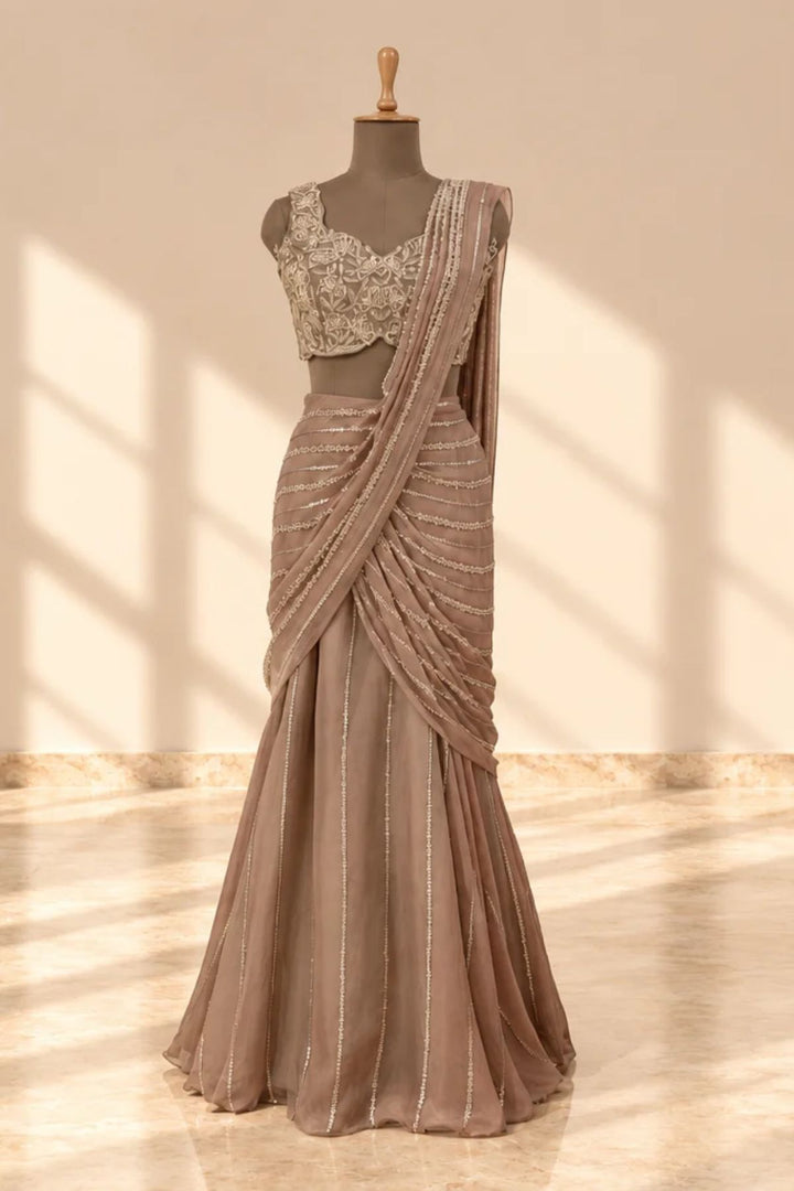 Zarheen Pre drape saree
