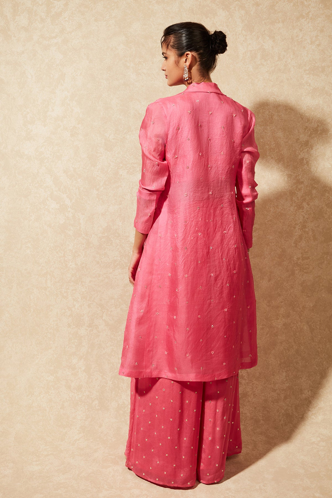Urmi Trench In June Organza Trench Jacket and Flared Pants