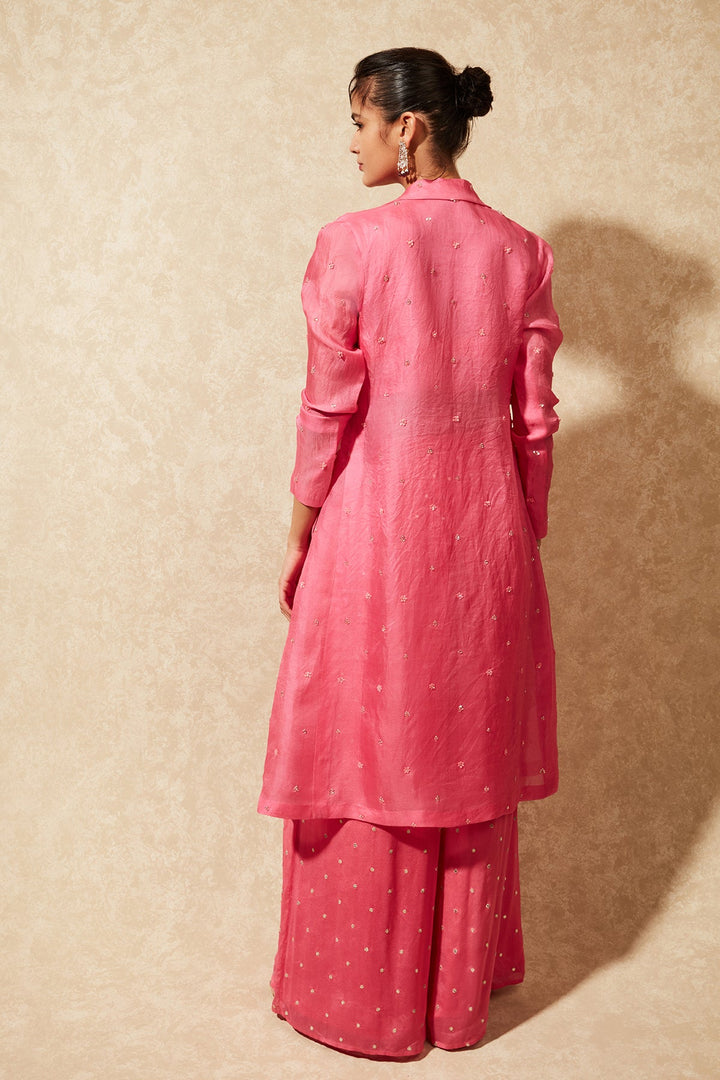Urmi Trench In June Organza Trench Jacket and Flared Pants