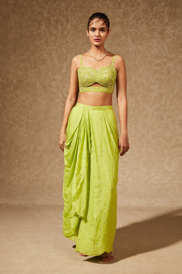 Laxmi Rai In Gul Drape Skirt And Jacket