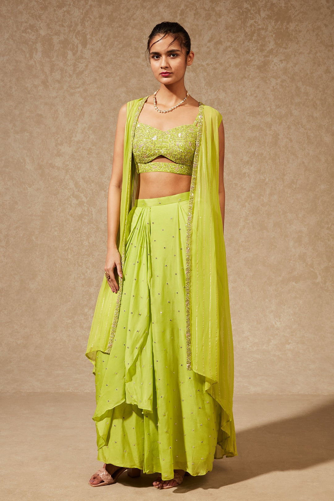 Laxmi Rai In Gul Drape Skirt And Jacket