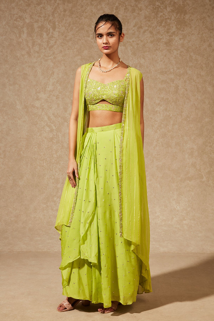 Laxmi Rai In Gul Drape Skirt And Jacket