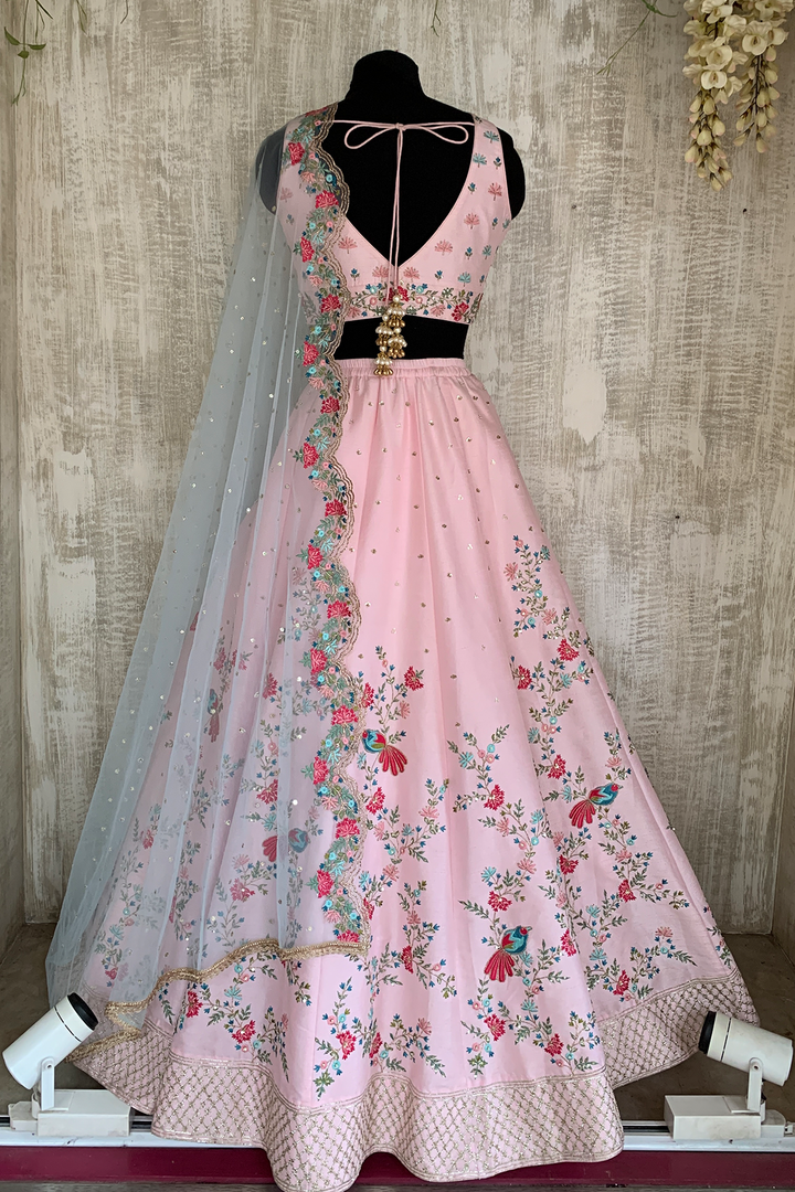 Pale Pink Lovebird Lehenga