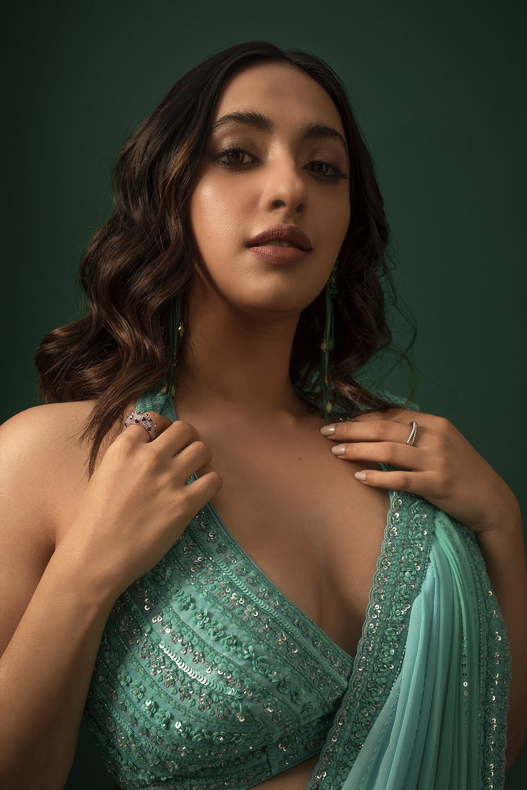 Akansha Ranjan Kapoor In Blue Ivy Saree