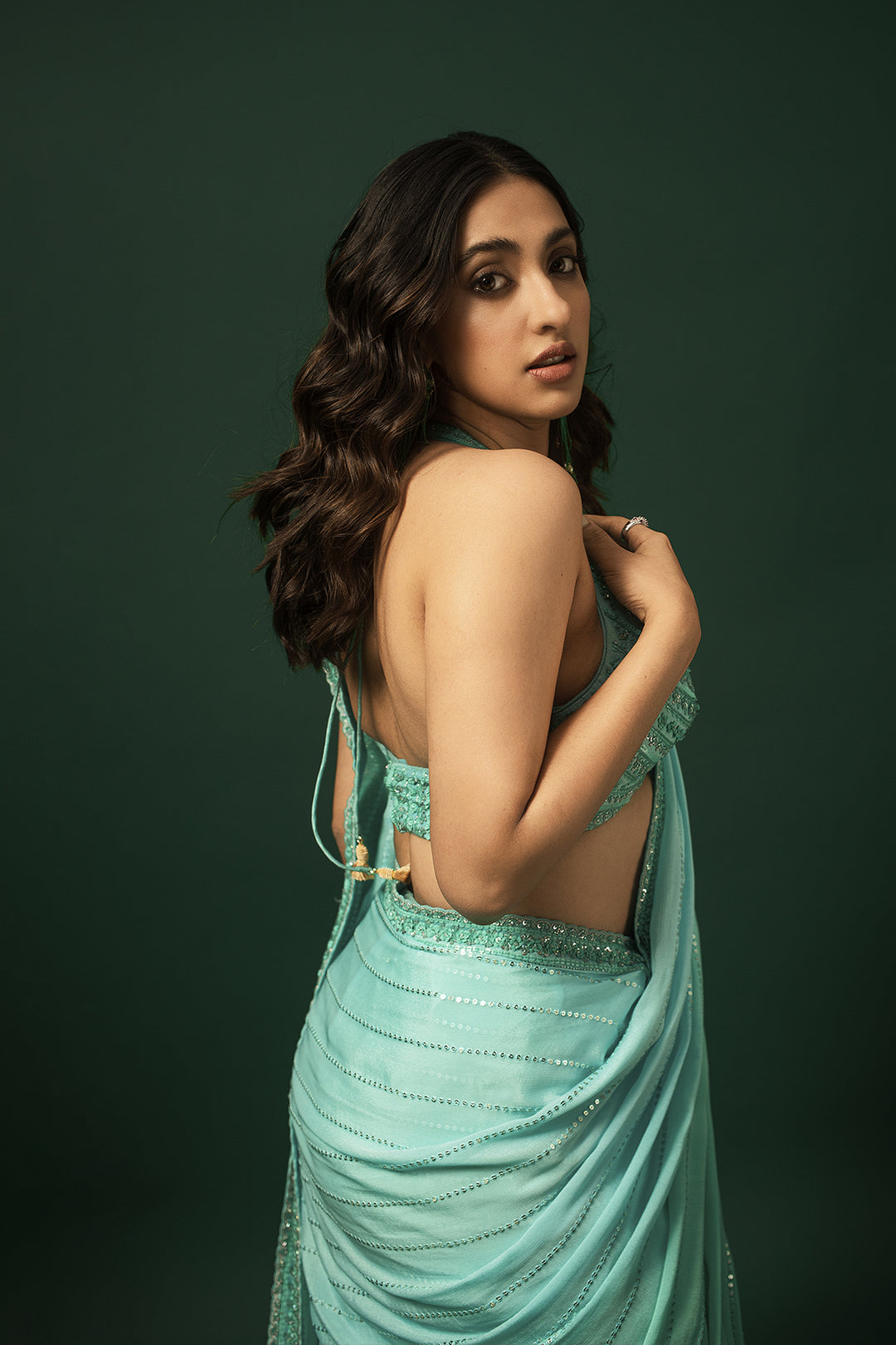 Akansha Ranjan Kapoor In Blue Ivy Saree