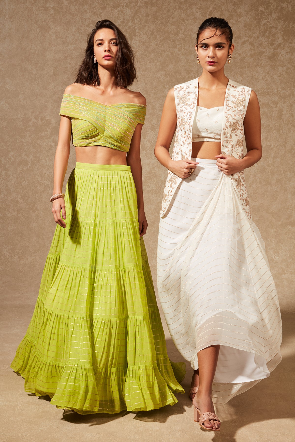 Miyu Off Shoulder Blouse and Skirt Chamee and Palak official